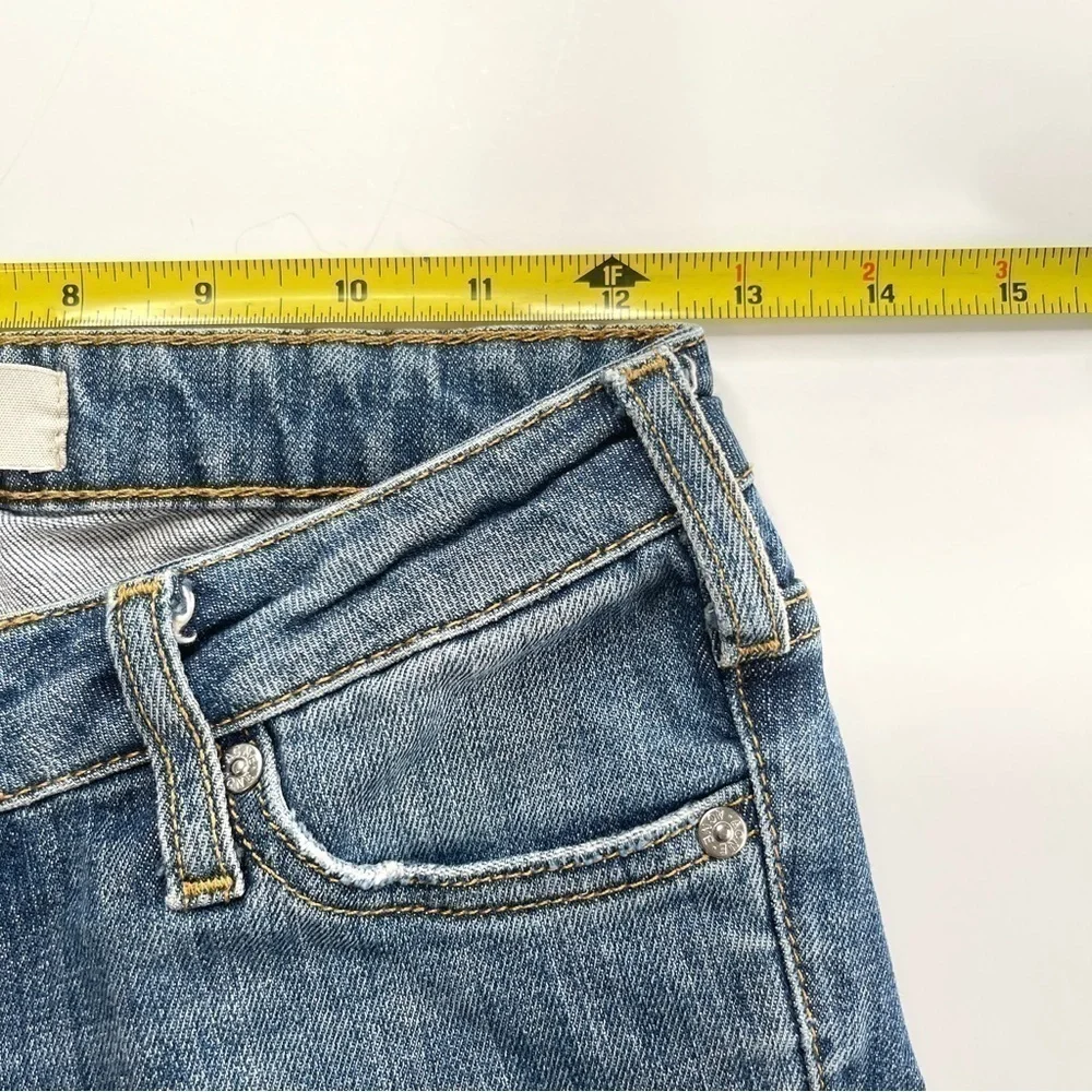 Acne Studios Kex Jeans Le Blue Cropped Raw Hem Size 27